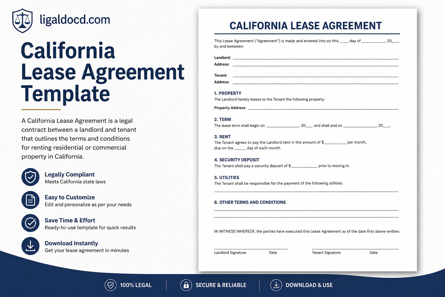 what is California lease agreement template
